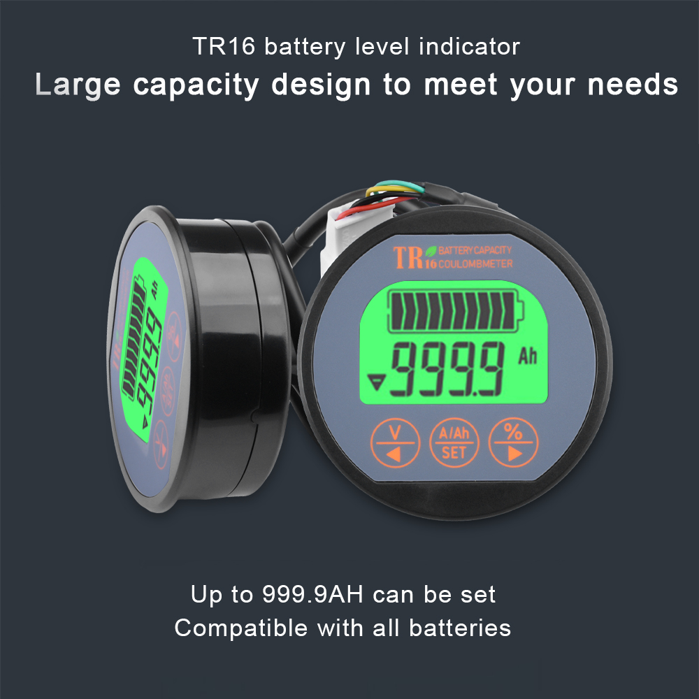 Battery Monitor Coulometer - Testador de bateria tr16, dc 8-80v
