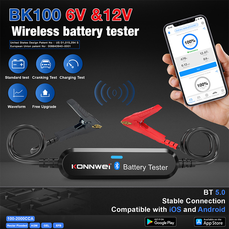Battery Monitor Coulometer - Testador de Bateria Automotiva KONNWEI BK200